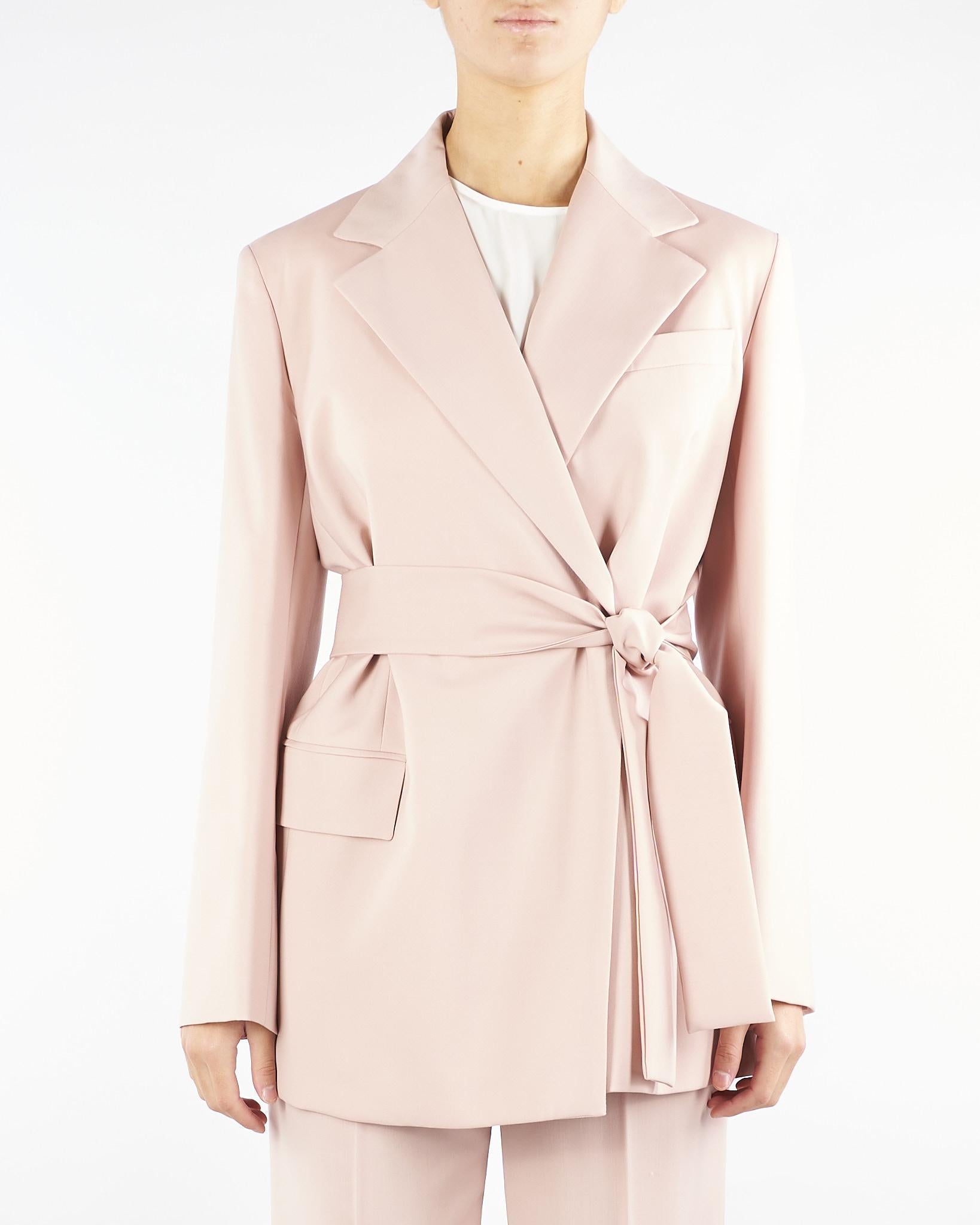 Giacca Rosa in lana con cintura TESO 4 MAX MARA WEEKEND 