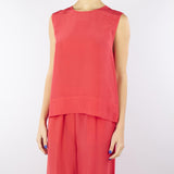 Blusa Rosso in misto viscosa e seta