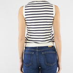 Top a righe Panna Blu in filato di viscosa stretch WKDSTALLO 10 MAX MARA WEEKEND 