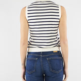 Top a righe Panna Blu in filato di viscosa stretch WKDSTALLO 10 MAX MARA WEEKEND 