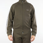 Felpa Verde full zip in jersey con bande a contrasto EM002872AF134880 U8120 EMPORIO ARMANI 