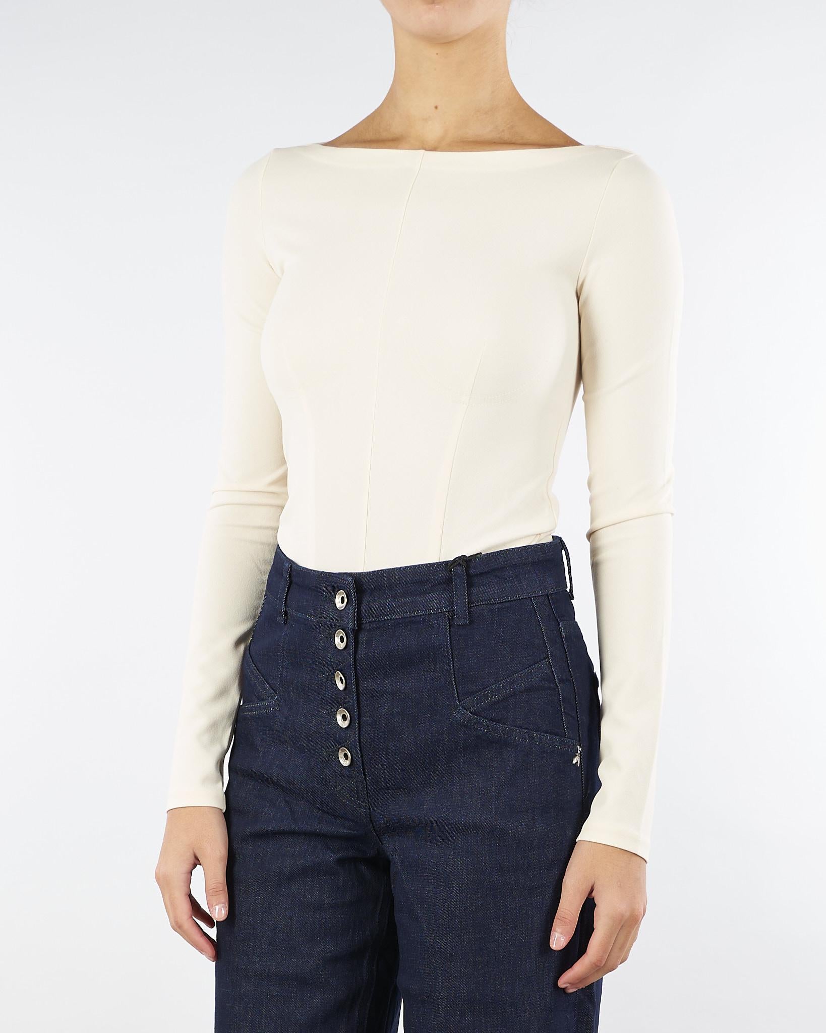 Body Crema corsetto stretch a maniche lunghe 2C1642A658 W405 PATRIZIA PEPE 