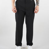 Pantalone Nero gamba dritta crop fit PA3683 9 I'M BRIAN 