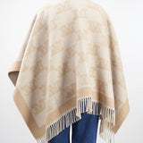 Mantella jacquard con logo monogram e spilla Max Mara Studio