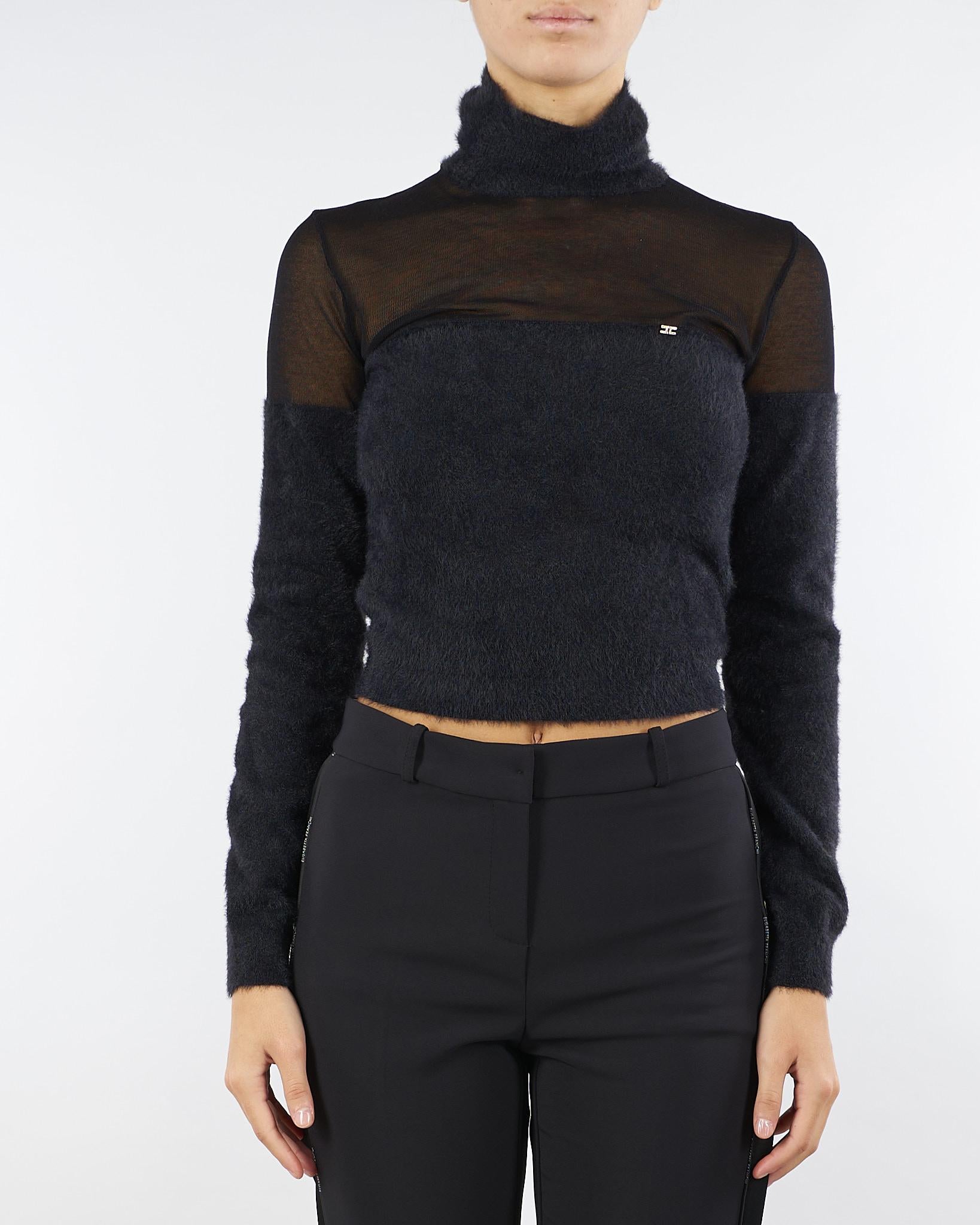 Dolcevita Nero in maglia con logo gioiello MK54T57E2 110 ELISABETTA FRANCHI 