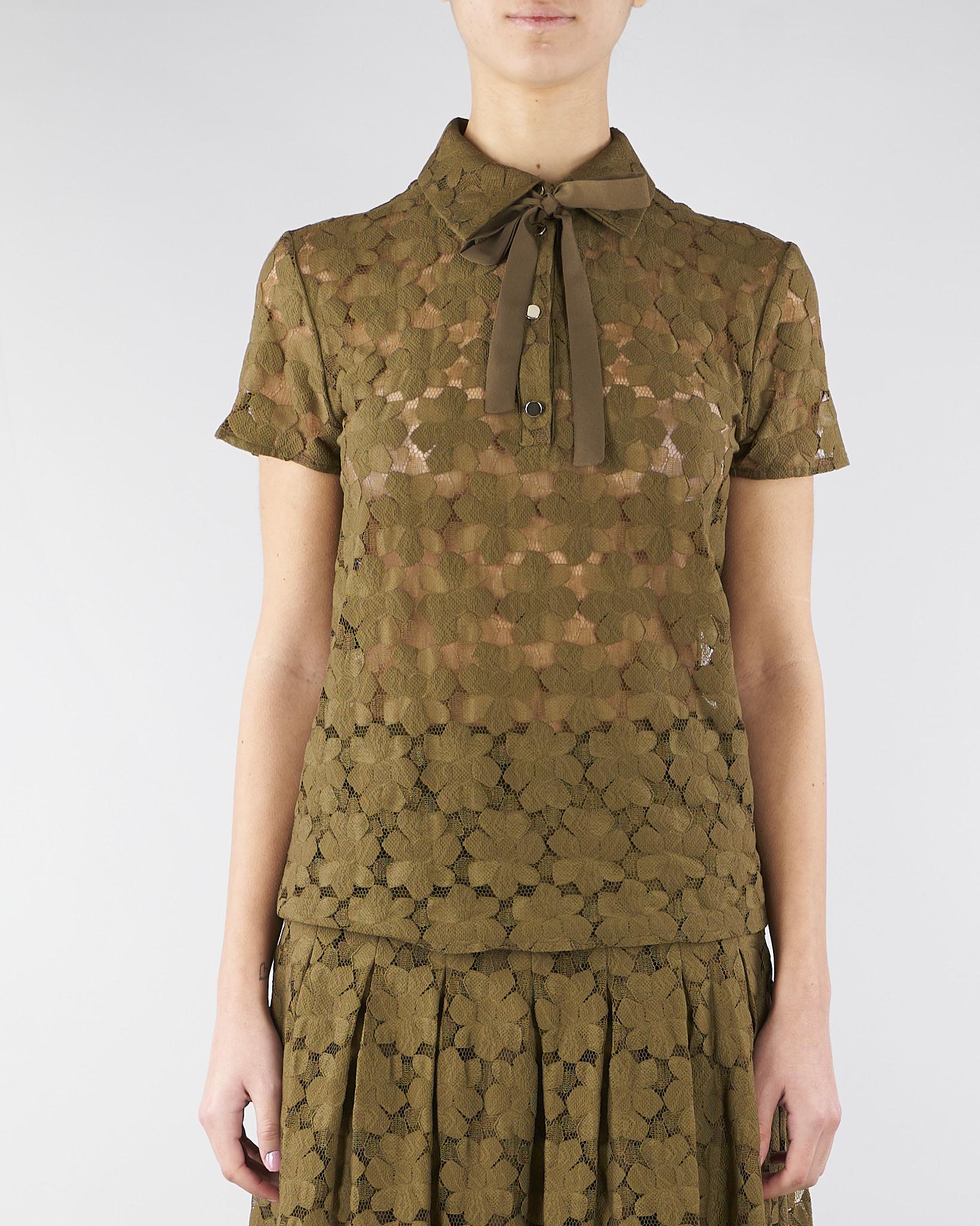 Blusa Verde Olio in pizzo MSTVELLO 1 MAX MARA STUDIO 