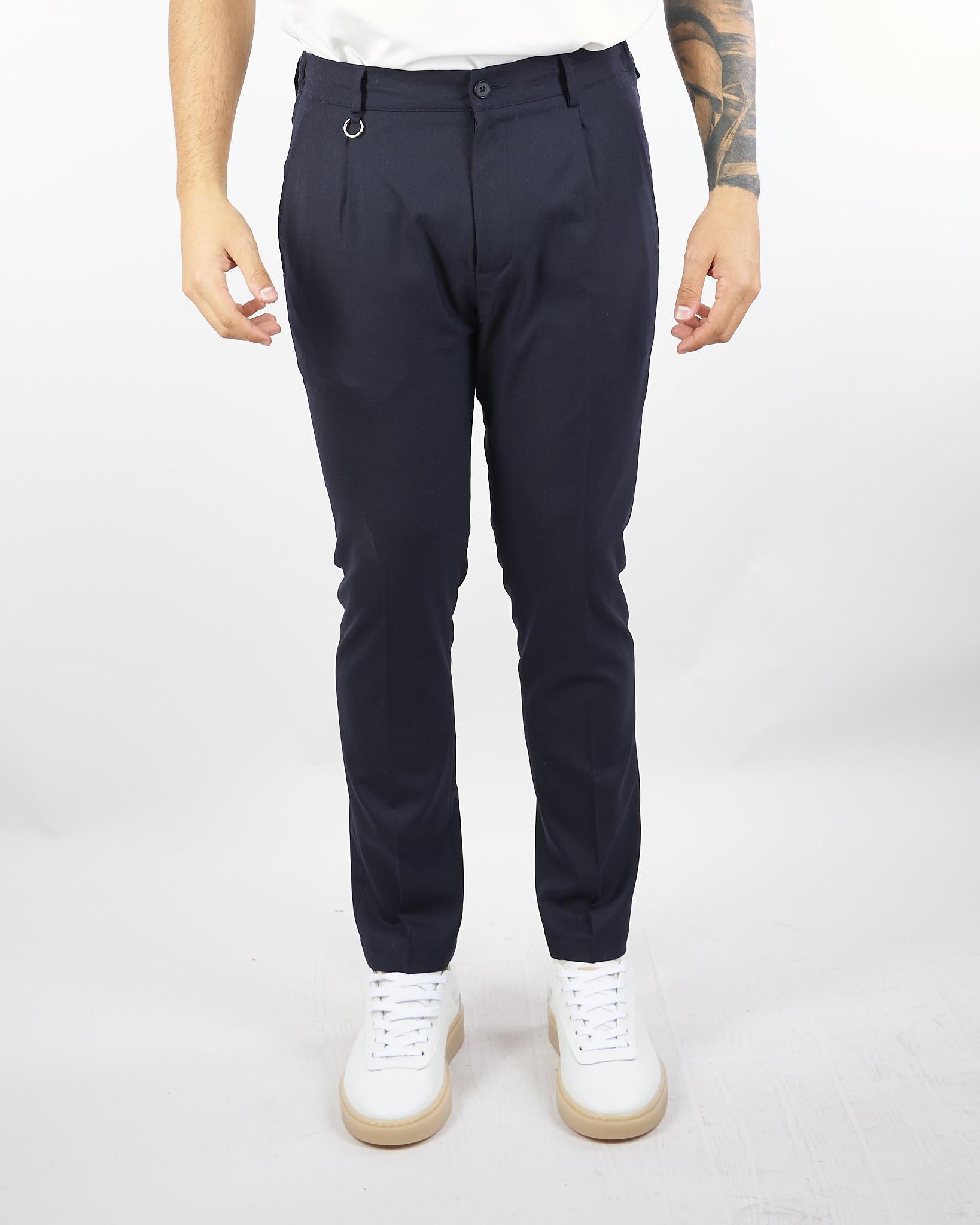 Pantalone Blu in fresco lana con elastico in vita Max GC1PFW25266847 E044 GOLDEN CRAFT 