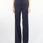 Pantalone Blu in lana stretch disegnata MEDIUM 13 MAX MARA STUDIO 