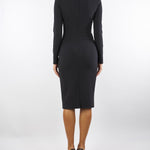 Abito Nero in crêpe leggero con catena gioiello<BR/> AB80557E2 110 ELISABETTA FRANCHI 