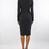 Abito Nero in crêpe leggero con catena gioiello<BR/> AB80557E2 110 ELISABETTA FRANCHI 