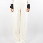 Pantaloni Milk in crêpe leggero con pinces PA12556E2 DZ9 ELISABETTA FRANCHI 