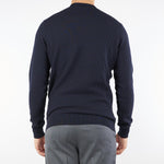 Maglia jacquard Blu in pura lana rasata A033F009 6462 PAOLO PECORA 