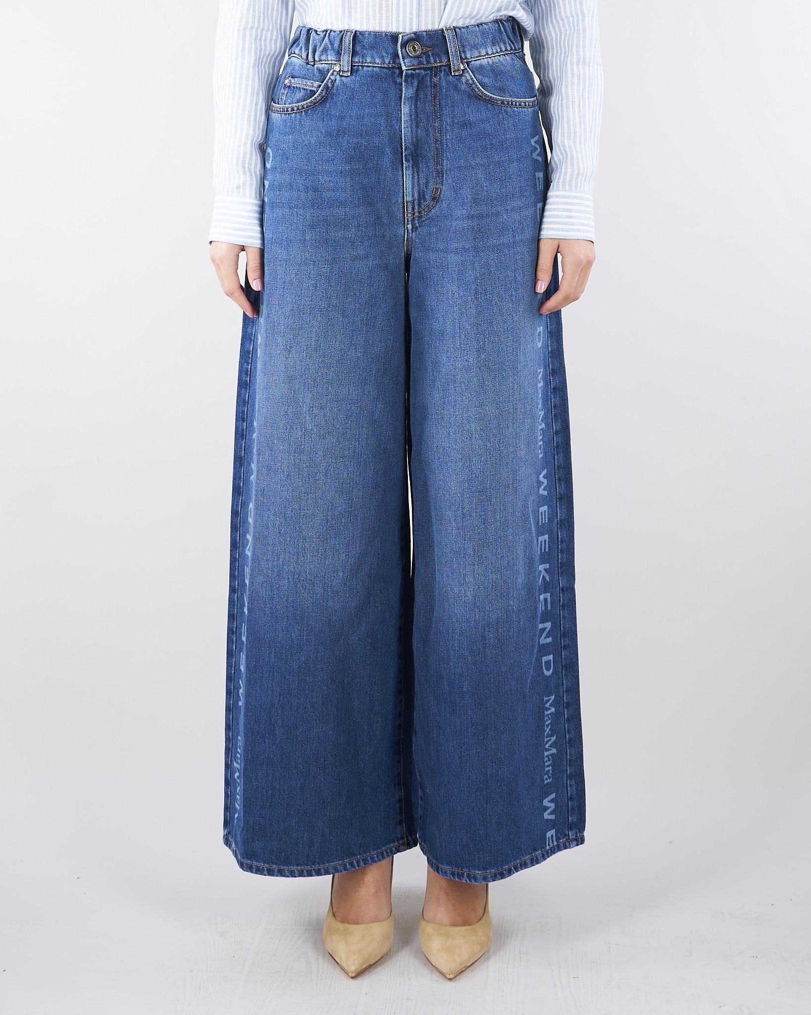 Jeans in denim di cotone con stampa logo WKDVORTICE 28 MAX MARA WEEKEND 