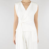Top Bianco con nodo e volant SS260153 1 ELEH 