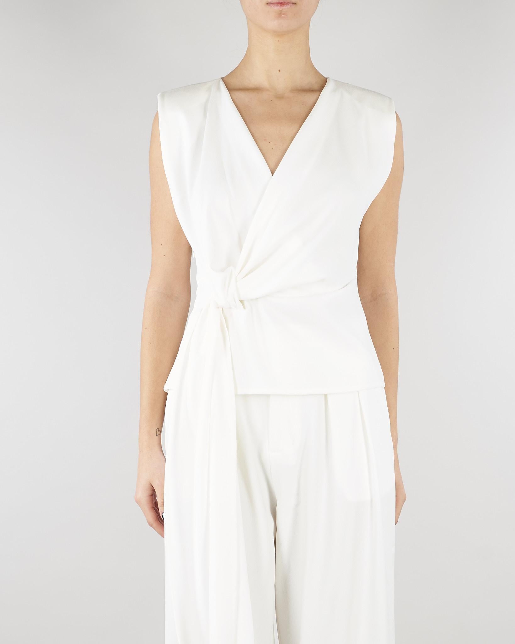 Top Bianco con nodo e volant SS260153 1 ELEH 