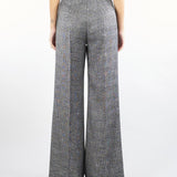 Pantalone Bianco-Nero microfantasia con paillettes ACTPA024PA3020 00 ACTUALEE 