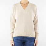 Maglia a V Beige in alpaca e cotone VISITA 2 MAX MARA WEEKEND 