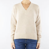 Maglia a V Beige in alpaca e cotone VISITA 2 MAX MARA WEEKEND 