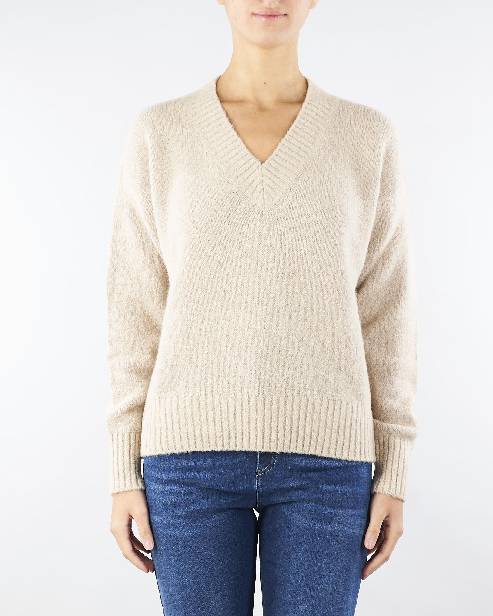 Maglia a V Beige in alpaca e cotone VISITA 2 MAX MARA WEEKEND 