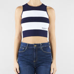 Top Blu-Panna in maglia a righe NS271 89 NO SECRETS 