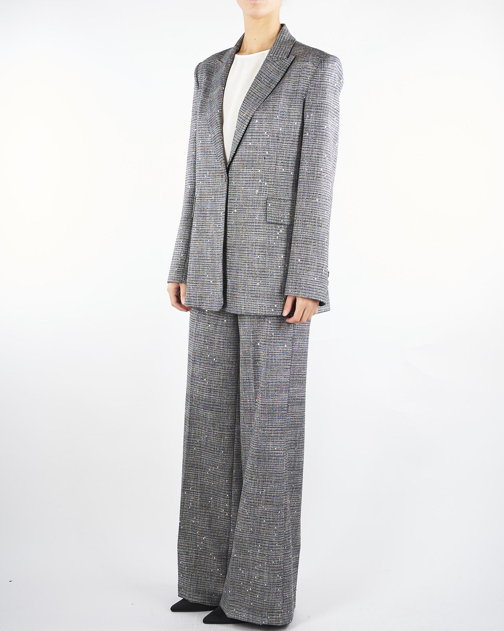 Blazer Nero-Bianco microfantasia con pailletets ACTGC010GI1051 00 ACTUALEE 