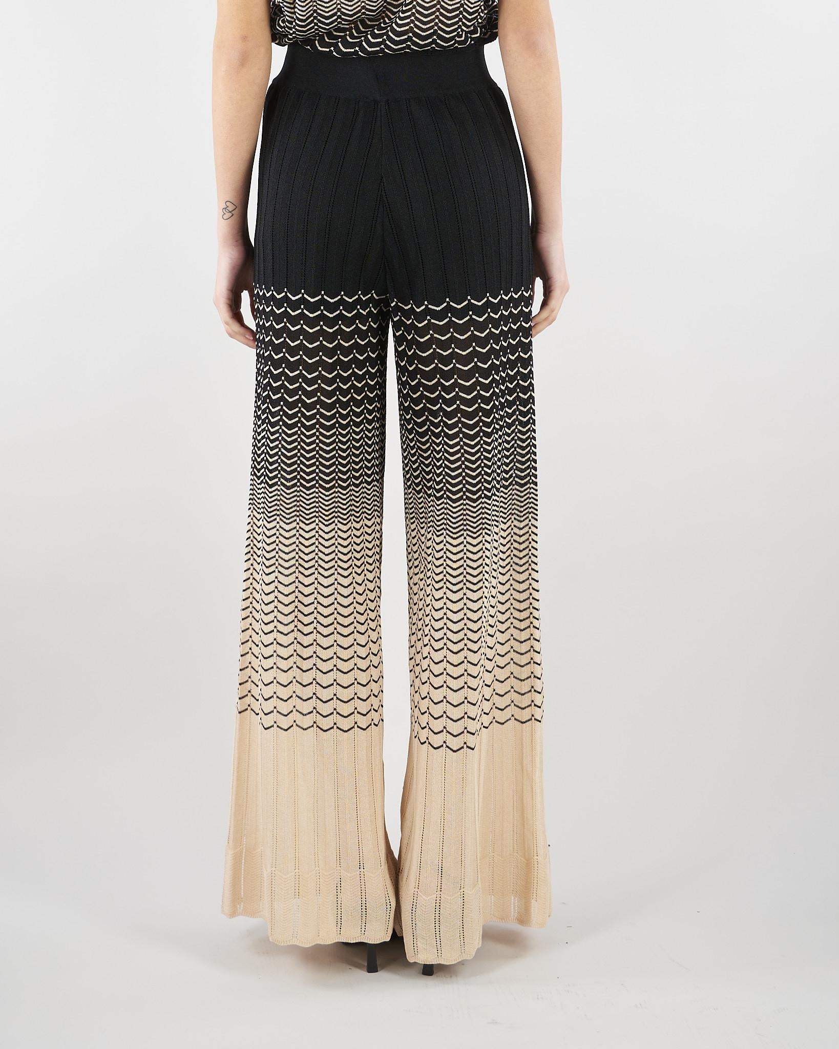 Pantalone Yoda Crema-Nero in maglia YODA 810 NENETTE 