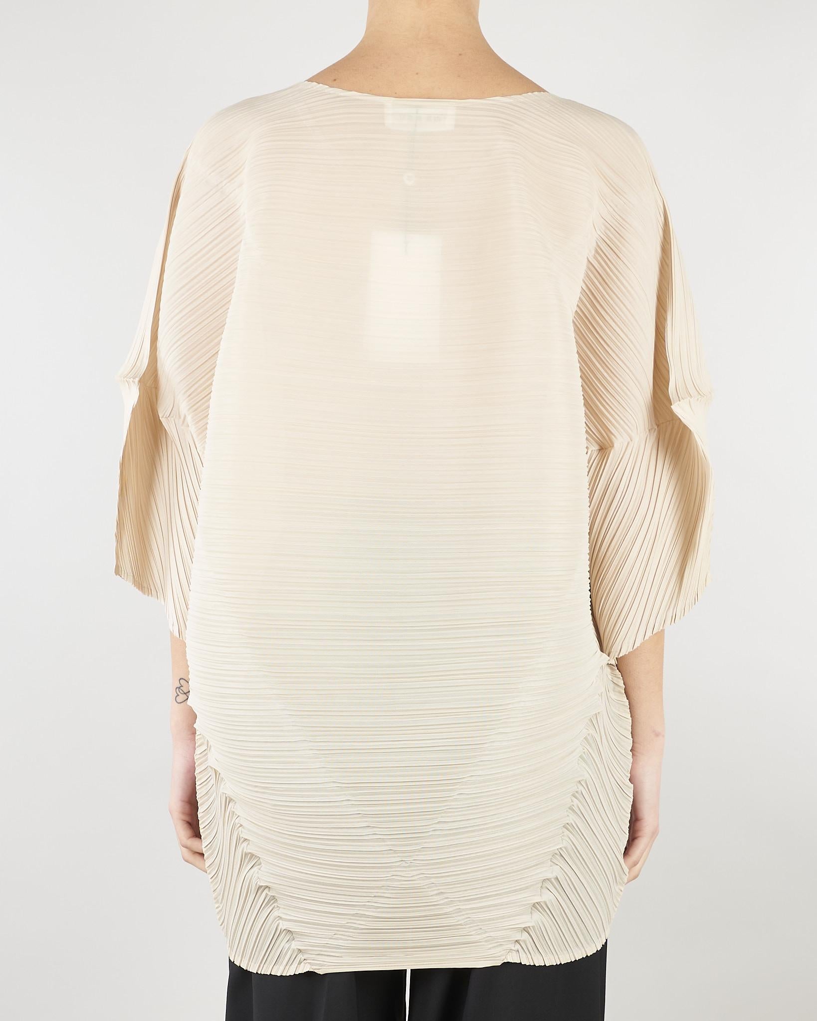 Blusa Crema plissettata M6PY17 824 MEIMEIJ 
