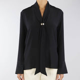 Blusa in pura seta con collo foulard Simona Corsellini