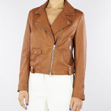 Giubbotto Cuoio biker in pelle con zip