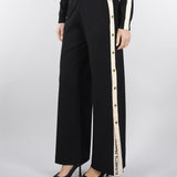 Pantaloni Nero-Burro in maglia con bande in viscosa lucida KP74S61E2 685 ELISABETTA FRANCHI 