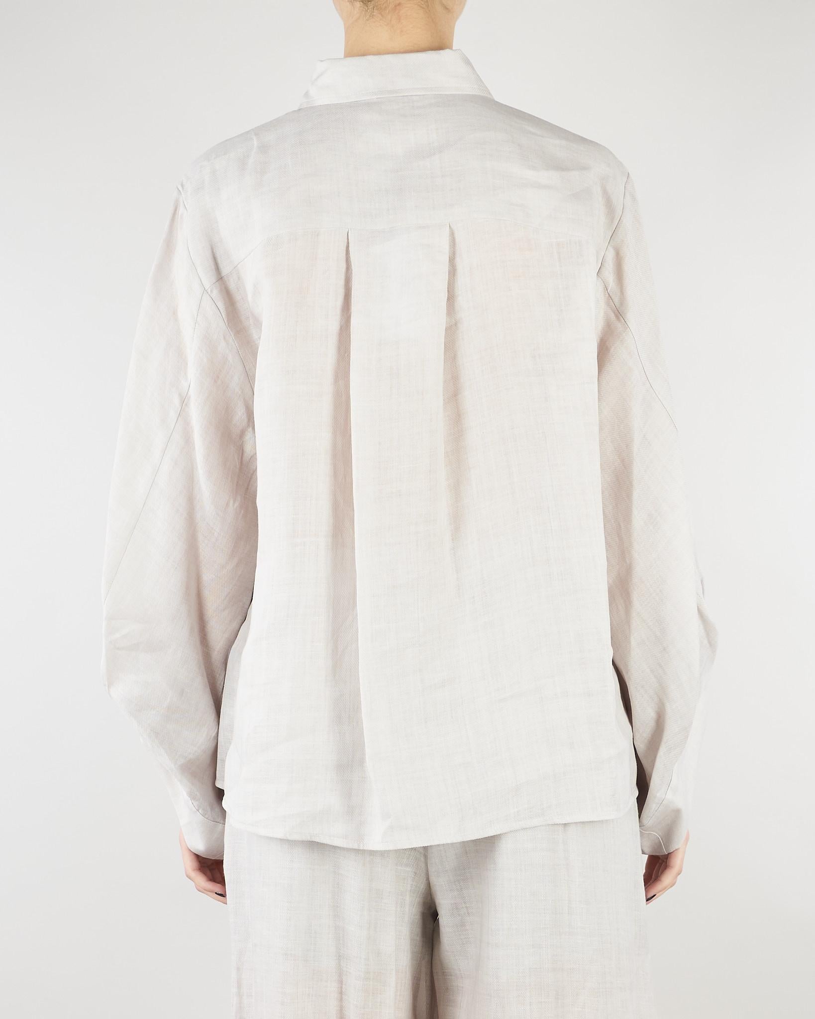 Camicia Grigio in lino M6PK03 889 MEIMEIJ 