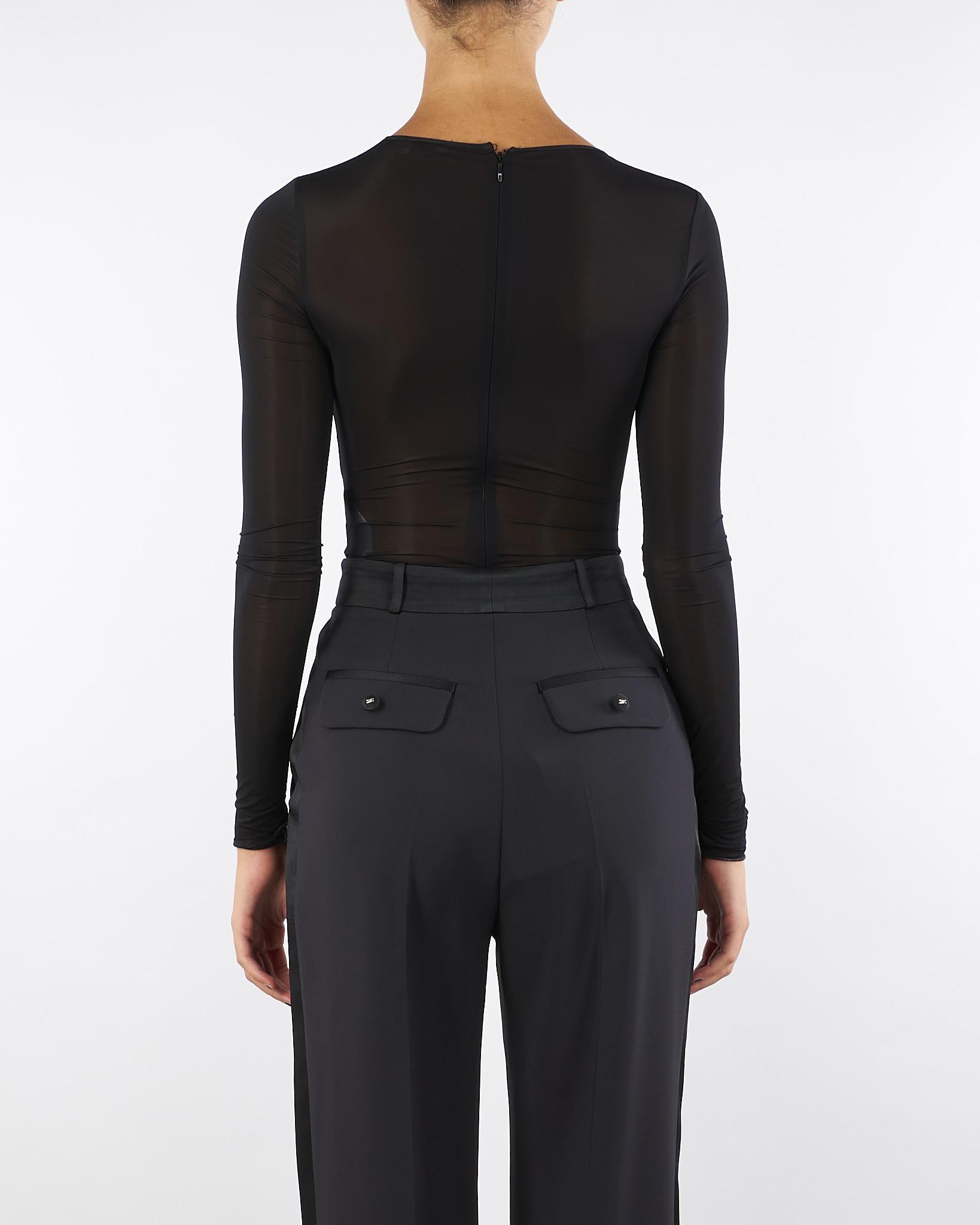 Body Nero in jersey con dettaglio gioiello BO01657E2 110 ELISABETTA FRANCHI 