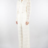 Pantaloni Burro ampi in pizzo macramè TP2901 59 TWIN SET 