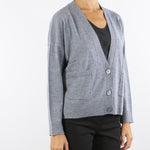 Cardigan Grigio in lana merinos Camelia CAMELIA 742 NENETTE 