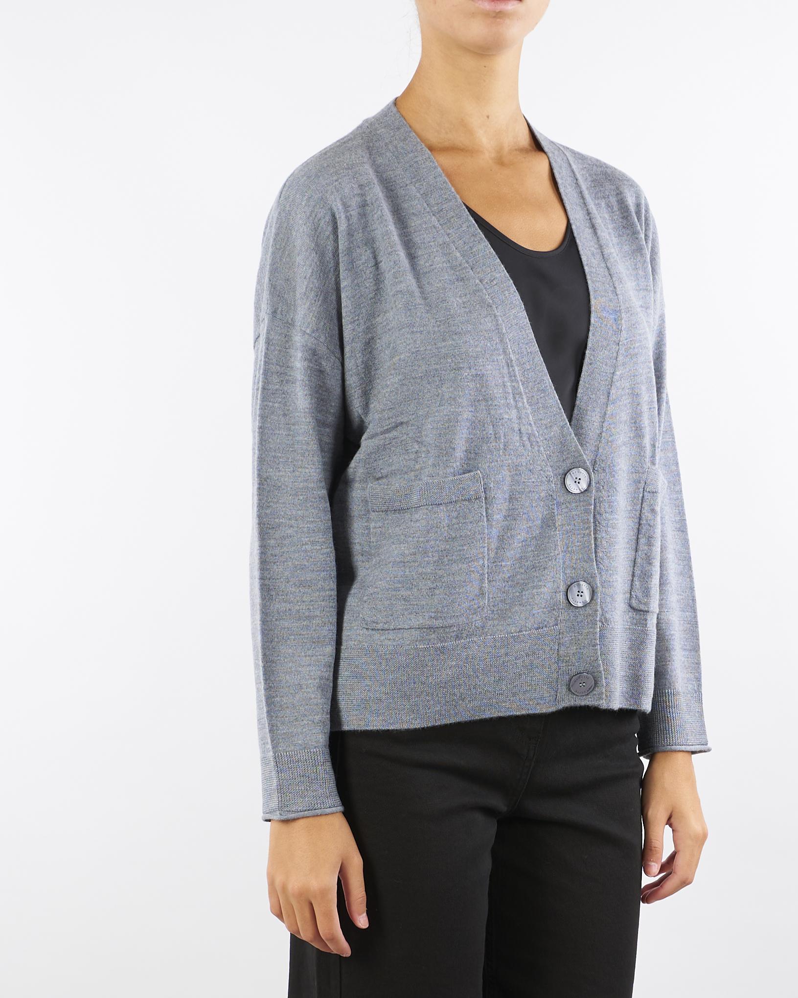 Cardigan Grigio in lana merinos Camelia CAMELIA 742 NENETTE 