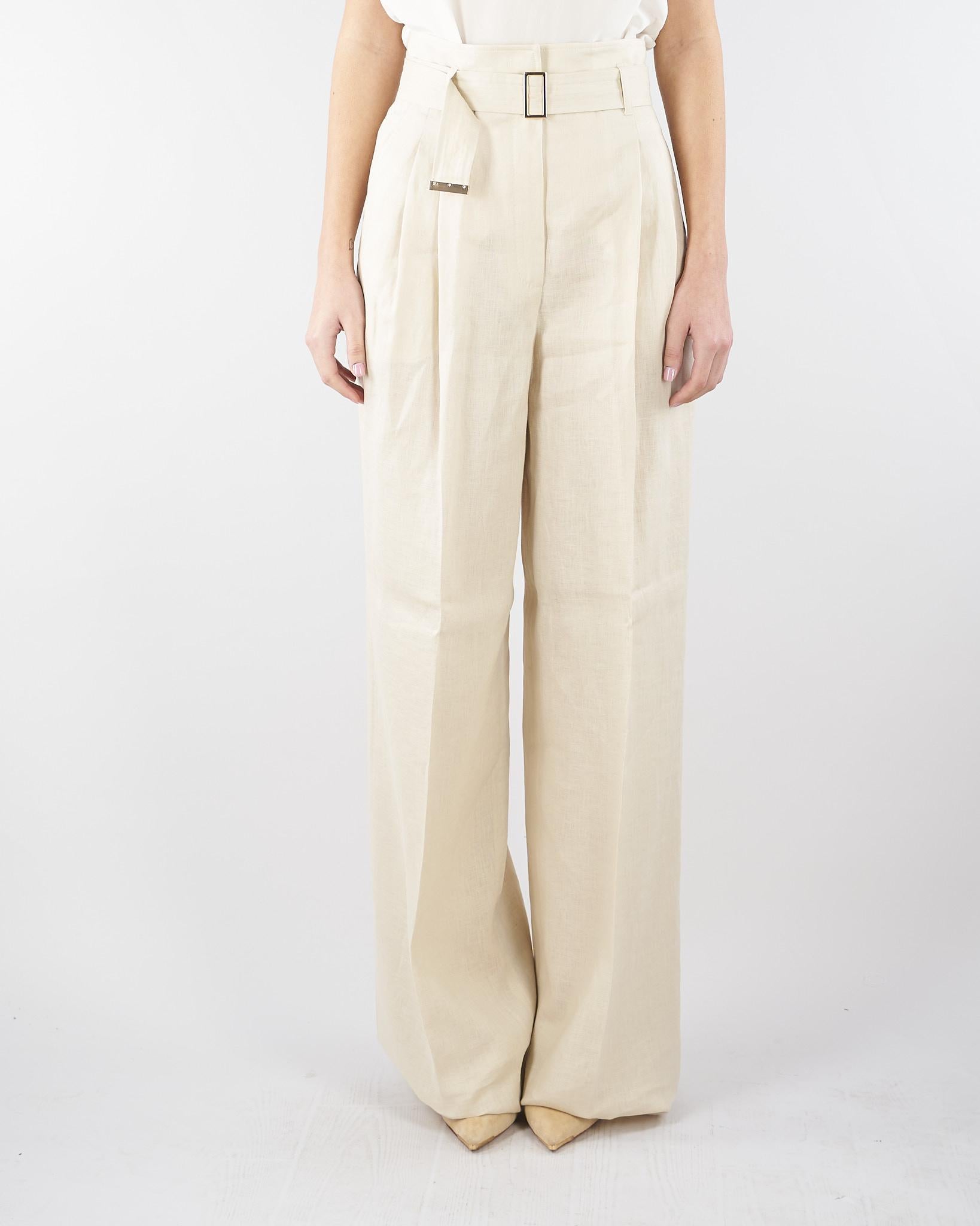 Pantalone Burro in tela di lino MSTMATERIA 7 MAX MARA STUDIO 