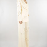Giacca Ecru in lino con ricamii in paillettes SP5NT051 1004 ICONA 