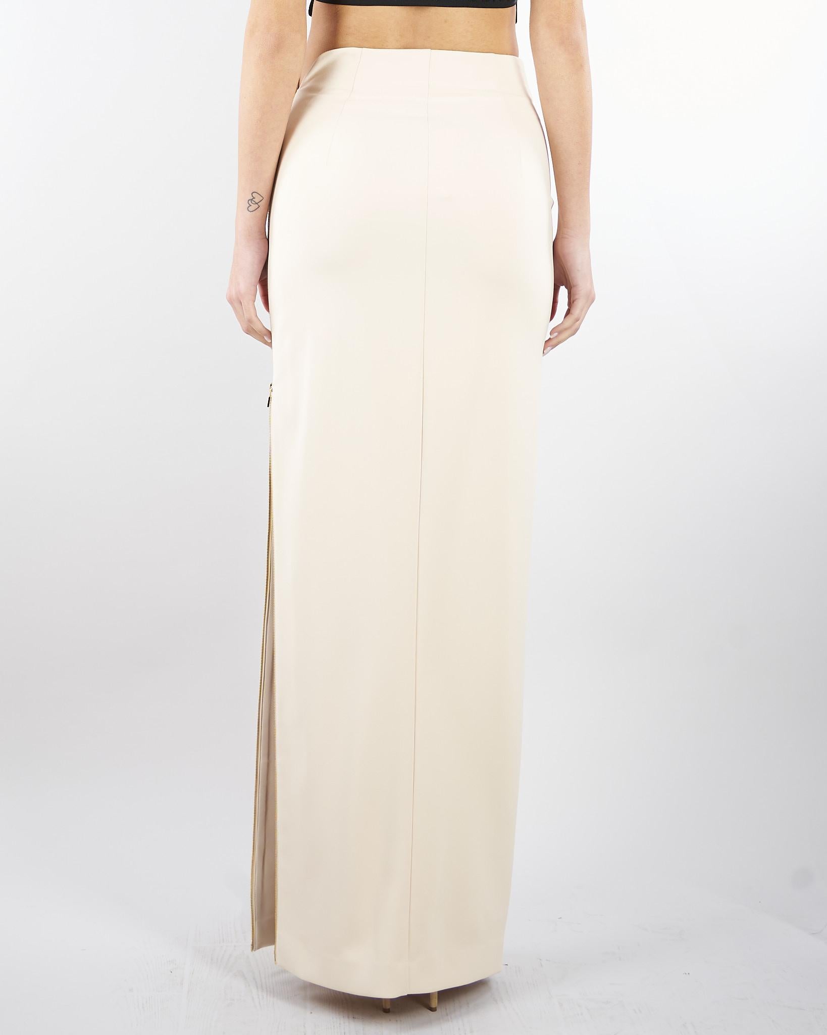 Gonna Burro in crêpe leggero con zip gioiello GO16561E2 193 ELISABETTA FRANCHI 