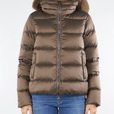 Piumino Marrone con cappuccio staccabile e vera pelliccia 2216E2Y0 37 COLMAR 