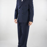 Pantalone Blu con doppia pences e fondo ampio B6AB0041 89M AMARANTO 