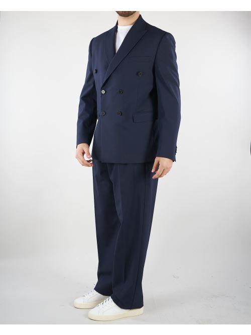 Pantalone Blu con doppia pences e fondo ampio B6AB0041 89M AMARANTO 