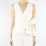 Top Bianco con fiocco in envers satin MLTLIRICA 1 MARELLA 