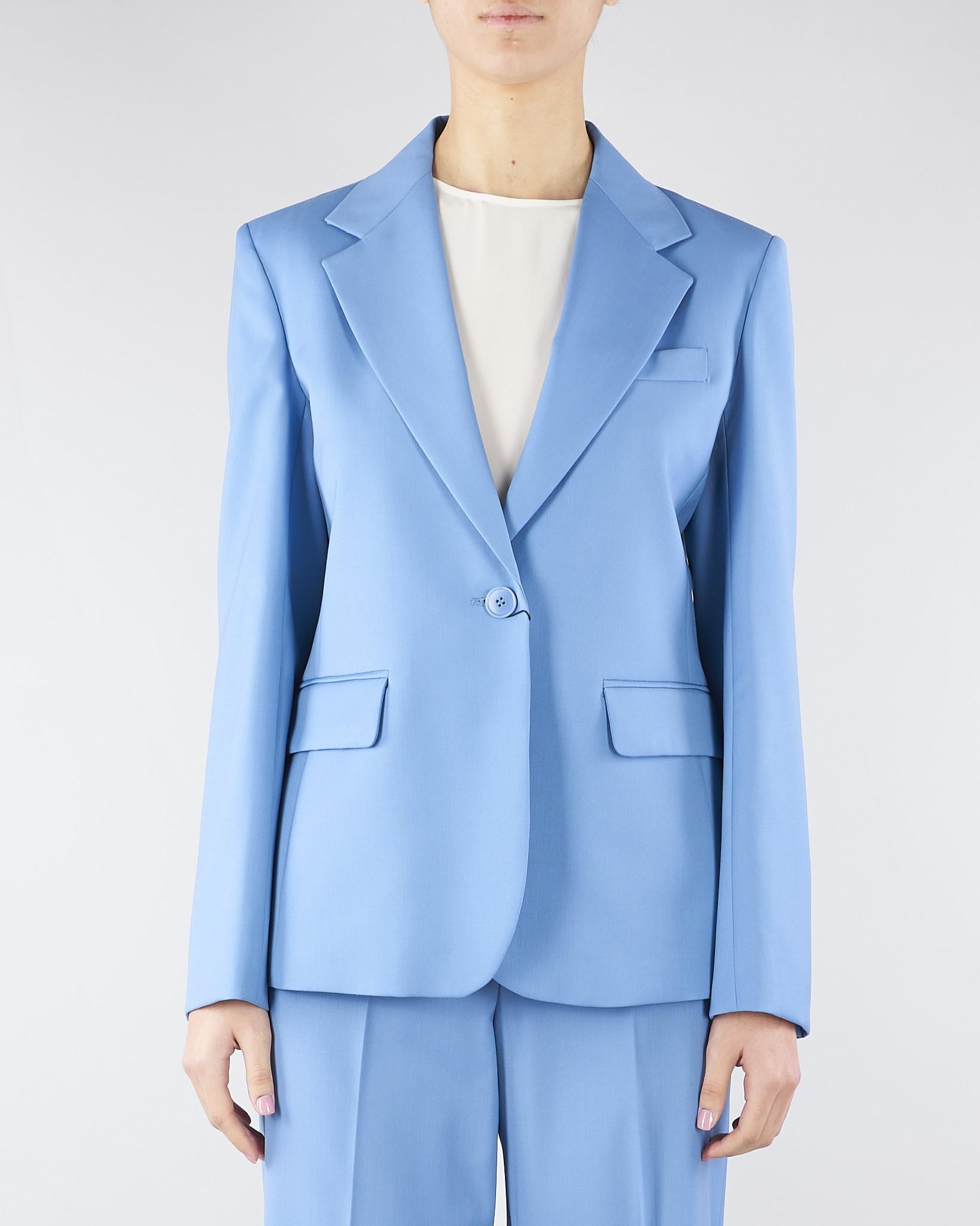 Blazer Azzurro in lana stretch WKDLAMINE 5 MAX MARA WEEKEND 