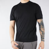 Maglia Nero in pura seta e cotone A010F200 9000 PAOLO PECORA 