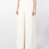 Pantaloni a palazzo in crêpe fluido