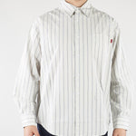 Camicia a righe Bianco-Blu Relaxed fit con rotture HTEM210301 394 ACUPUNCTURE 