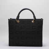 Shopper in tessuto jacquard con charms Elisabetta Franchi