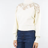 Maglia Dolcevita Panna con inserti in pizzo TP3406 282 TWIN SET 