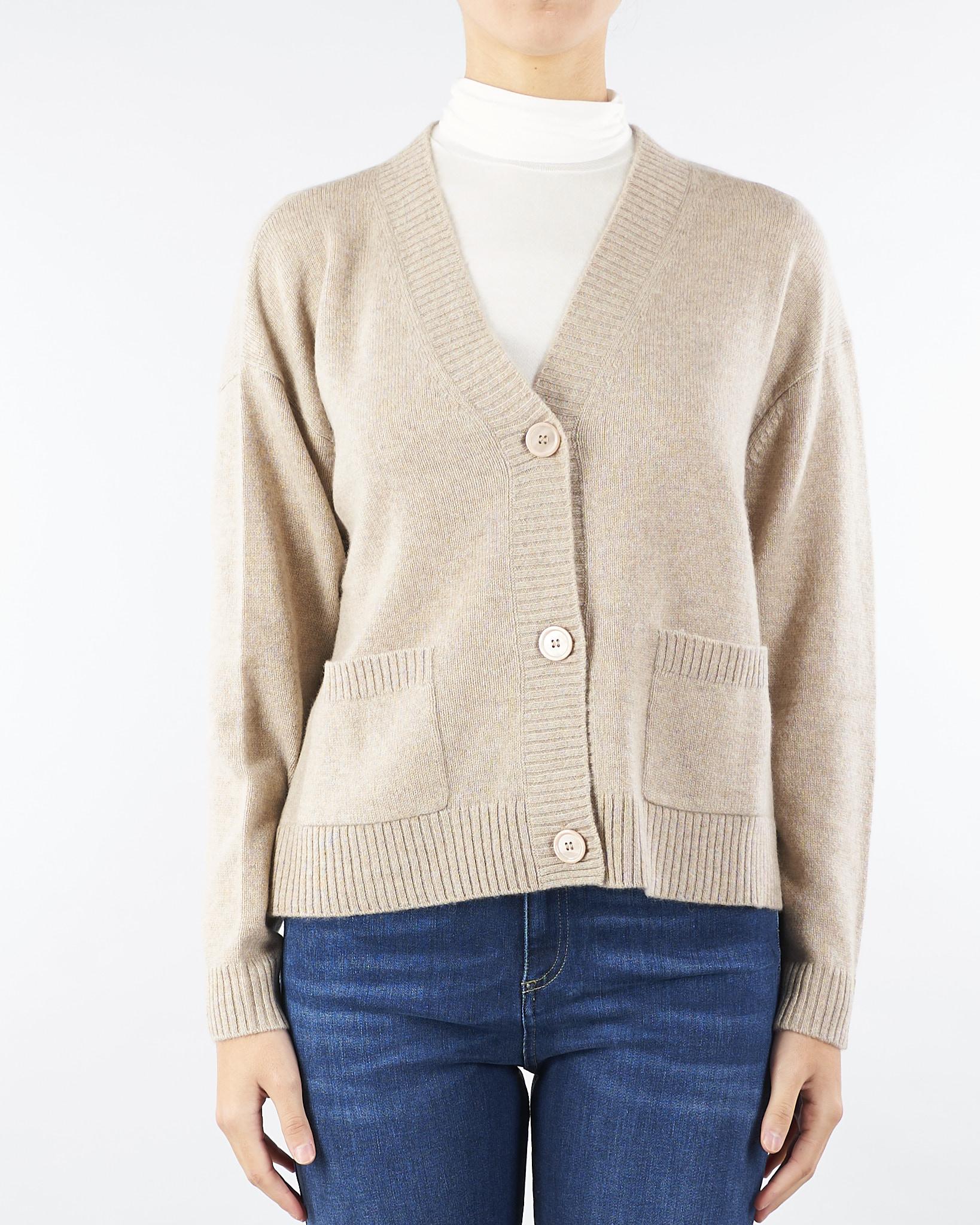 Cardigan Beige in filato di cachemire OMBRA 2 MAX MARA WEEKEND 