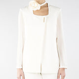 Giacca Barnet Avorio con fiore e maniche velate BARNET 4 NENETTE 